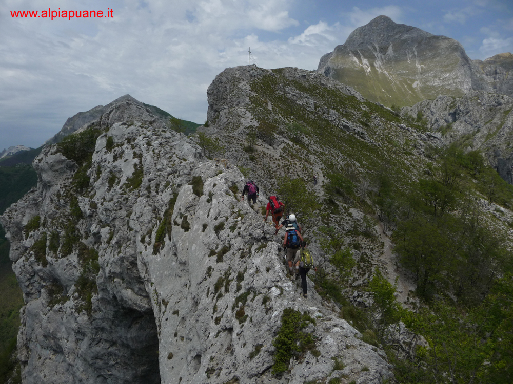Cresta monte Forato, sullo sfondo la Pania della Croce