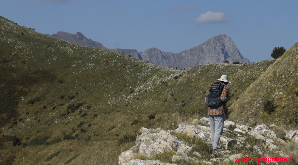 Dalla Foce del Pallone per il monte Matanna, veduta Naso dell'Omo Morto e Pania Secca